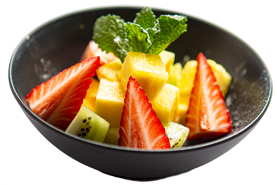 Fruta, yogur y cereales